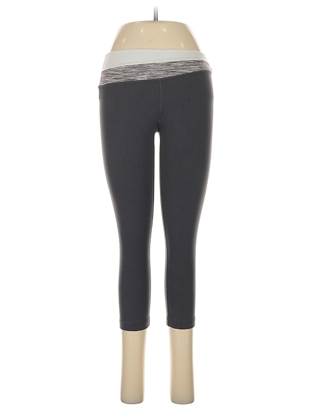 lululemon athletica Charcoal Gray Cropped Leggings with Heathered Waistband
